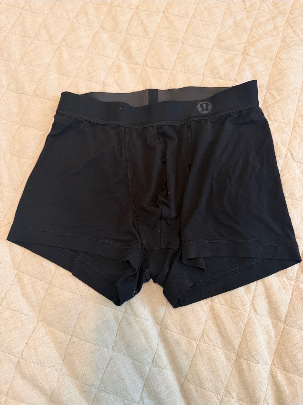 lululemon athletica Men's Black Boxer Briefs with Logo Waistband
